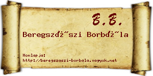 Beregszászi Borbála névjegykártya