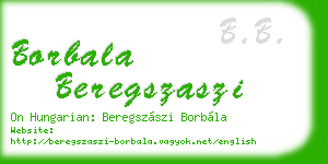 borbala beregszaszi business card